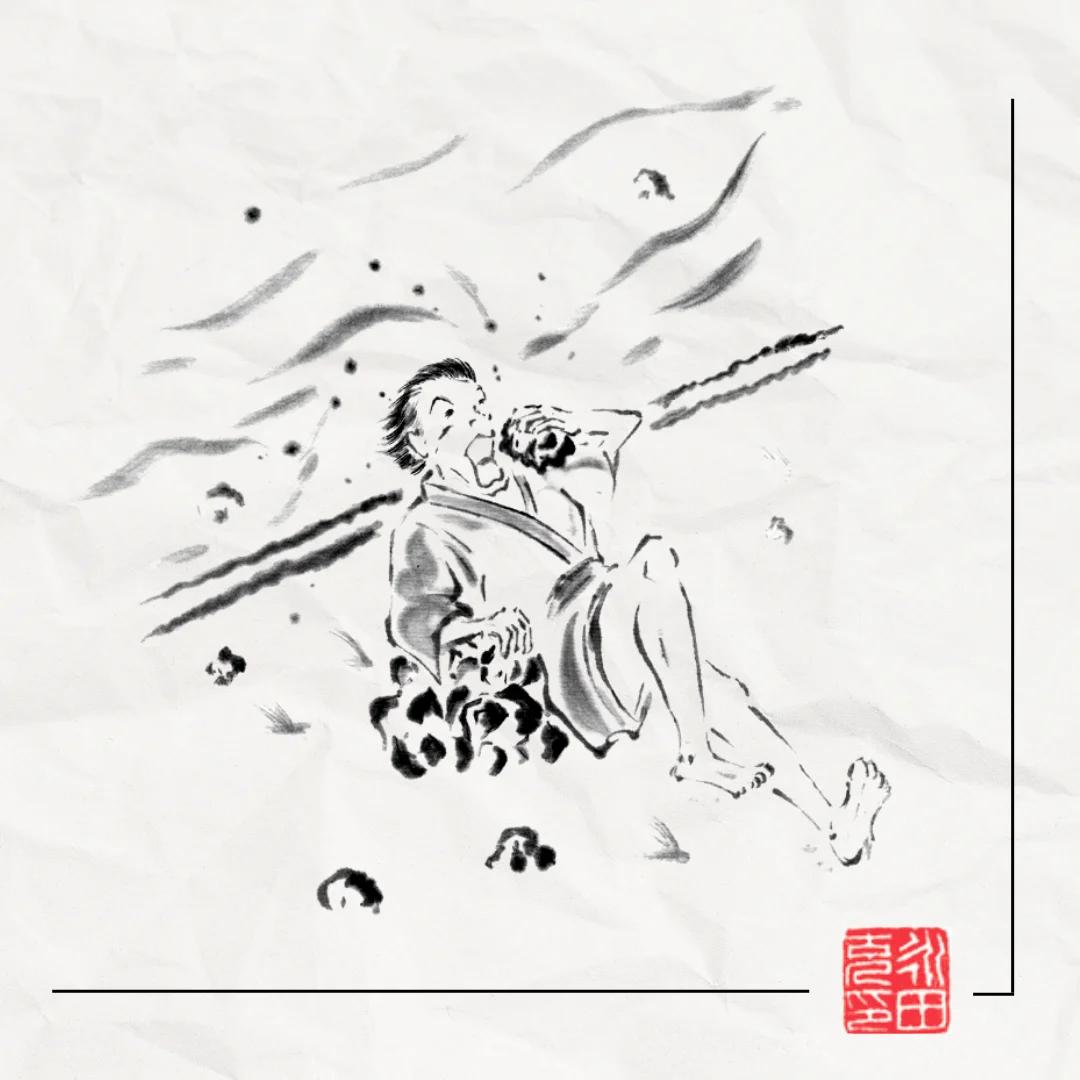 Ilustración a tinta: El escritor Natsume Sōseki